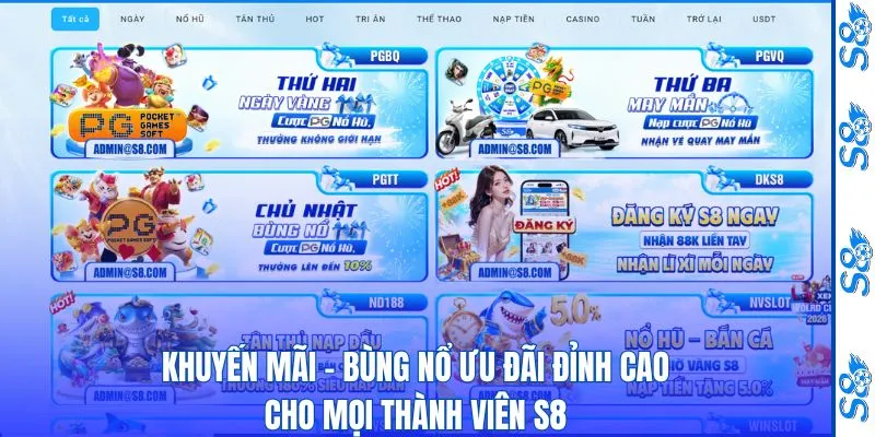 Khuyến Mãi 4 Khuyến Mãi - Bùng Nổ Ưu Đãi Đỉnh Cao Cho Mọi Thành Viên S8